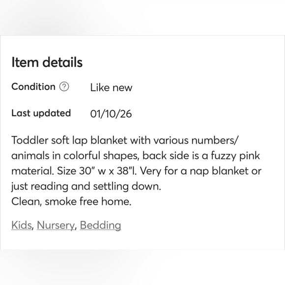 Tiny Tilla Childs Colorful Half Blanket - Picture 5 of 5